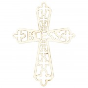 Wall Cross White Bless Wood