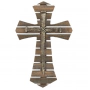 Wood Wall Cross Nails Resin 16in