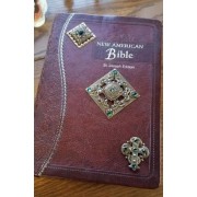 NAB Ornate Brass Jeweled Bible Brown NAB Ornate Brass Jeweled Bible Brown