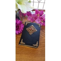 Antiqued Brass and Red Accents Bible - Choice of KJV or NKJV Compact Edition