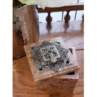 Blue Stones & Cross Baby Keepsake Soapstone Box