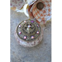 Aurora Borealis Crystal Cross Stone Box