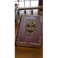 NKJV Ruby Crystals Decorated Cross Jeweled Bible Brown