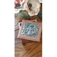 Pink Stones & Cross Baby Keepsake Soapstone Box