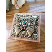 Square Butterfly Soapstone Box