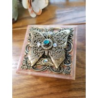 Square Butterfly Soapstone Box