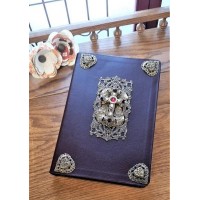 NIV Adorned with Brass Giant Print Jeweled Bible Burgundy