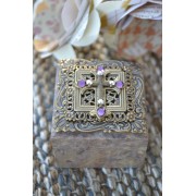 Crystal Cross Square Stone Box Crystal Cross Square Stone Box
