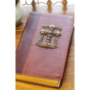 KJV Adorned with Brass Giant Print Jeweled Bible Brown