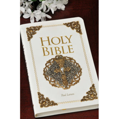 White KJV Holy Communion Bible -  - DABB12118