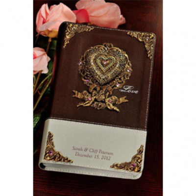 Jeweled Locket Couples Devotional Bible -  - DABB12640