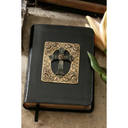 Framed Cross with Amber Color Crystal Jeweled Bible- choice of KJV or NKJV Compact Edition Framed Cross with Amber Color Crystal Jeweled Bible- choice of KJV or NKJV Compact Edition