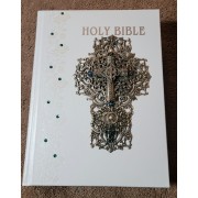 NABre Jeweled Catholic Wedding Bible-White with Blue/green stones NABre Jeweled Catholic Wedding Bible-White with Blue/green stones