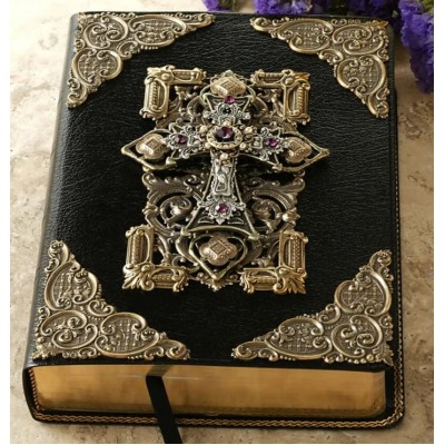 Jeweled Family Leather Bible with Amethyst Crystals KJV - - bb1003 Jeweled Family Leather Bible with Amethyst Crystals KJV - - bb1003
