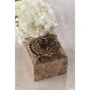Butterfly & Crystal Square Soapstone Box