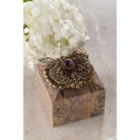 Butterfly & Crystal Square Soapstone Trinket/Jewelry Box