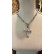 Chunky Crystal Cross Pendant Necklace