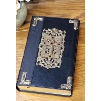 KJV Adorned with Ornate Brass with Red Stones Giant Print Jeweled Bible
