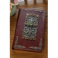 NKJV Peridot Crystals Decorated Cross Jeweled Bible Brown