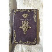 Jeweled Heart, Angels with Cross Burgundy Reference Bible -KJV
