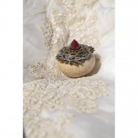 Round Soapstone Trinket/Jewelry Box with Carnelian Stone