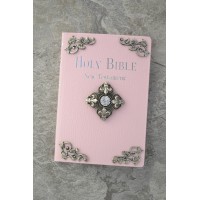 NIV New Testament Fluer De Lis French Cross Baby Bible CHOICE of Colors