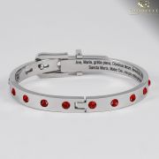 SECRETUM Stainless Steel Bracelet with Red Swarovski crystals Ghirelli