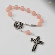 Motherly Embrace Ghirelli Silver Plated Pink Decade Rosary - Ghirelli