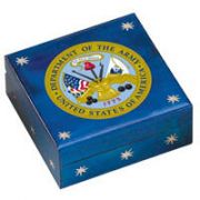 Hand-Made Linden Wood Cremation Urn Box - U.S. ARMY