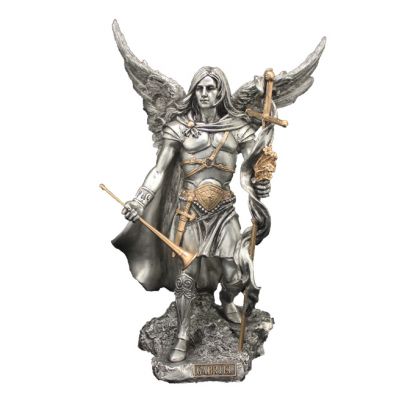 Archangel Gabriel, Pewter Style Finish, Golden Highlights, 9in. Statue -  - SR-76312-PE