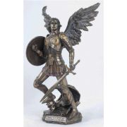 Archangel Michael Statue, Cold-Cast Bronze, 12.75 inch