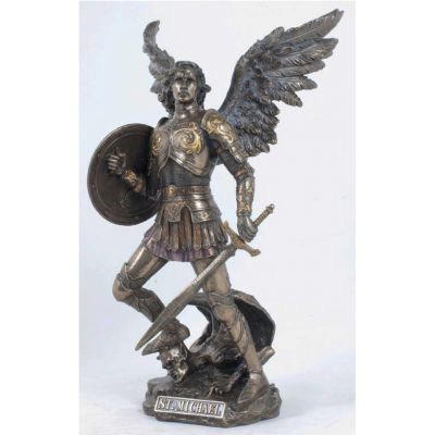 Archangel Michael Statue, Cold-Cast Bronze, 12.75 inch -  - SR-74700