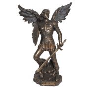 Archangel Michael Statue, Cold Cast Bronze, 9 Inch