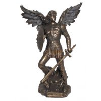 Archangel Michael Statue, Cold Cast Bronze, 9 Inch