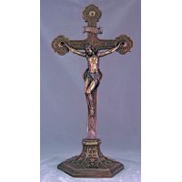 Church Ornate Crucifix, Cold-Cast Bronze, 22.5 Inch