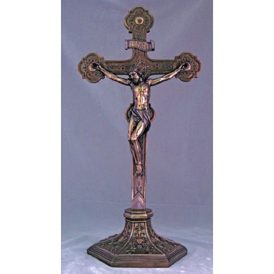 Church Ornate Crucifix, Cold-Cast Bronze, 22.5 Inch -  - SR-75543