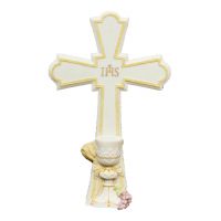 Communion Cross, Veronese, Painted Pastels, 7.25 Inch