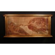 Creation Of Man By Michelangelo Florentine Plaque, 66x31 Inch