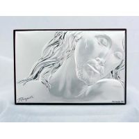 Crucified Christ, Sterling Silver On Wood Plaque, 5x3.75 Inch