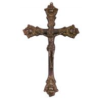 Crucifix, Antiqued Brass, 12.5 Inch