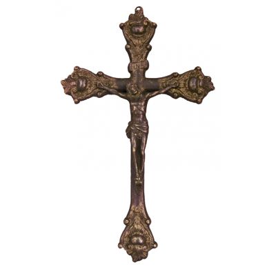Crucifix, Antiqued Brass, 12.5 Inch -  - FB-372