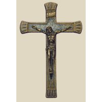 Crucifix, Antiqued Brass, 7.5 Inch
