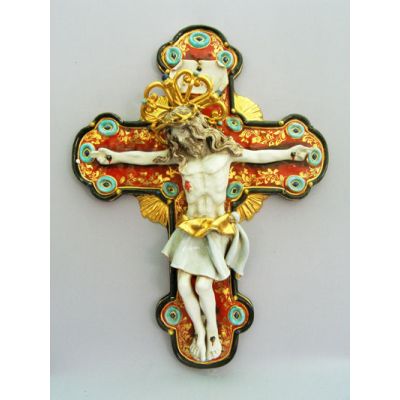 Crucifix, Painted Ceramic, 20 Inch -  - CB-756-3