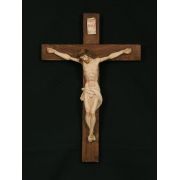 Crucifix w/Alabaster Cross & Corpus, 15 Inch