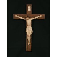 Crucifix w/Alabaster Cross & Corpus, 15 Inch