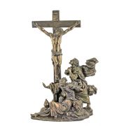Crucifixion Masterpiece Statue, Cold-Cast Bronze, Painted, 11in.
