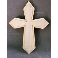 Diamond Shaped Natural Wood Cross, 6.25 Inch w/Paint Kit