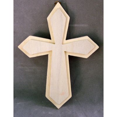 Diamond Shaped Natural Wood Cross, 6.25 Inch w/Paint Kit -  - PC-48351
