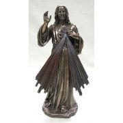 Divine Mercy, Cold-Cast Bronze Statue, Lightly Painted, 12 Inch