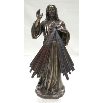 Divine Mercy, Cold-Cast Bronze Statue, Lightly Painted, 12 Inch -  - SR-75020